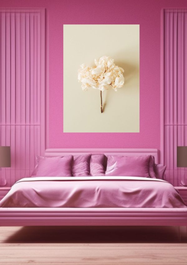 Póster ramo de flores color crema